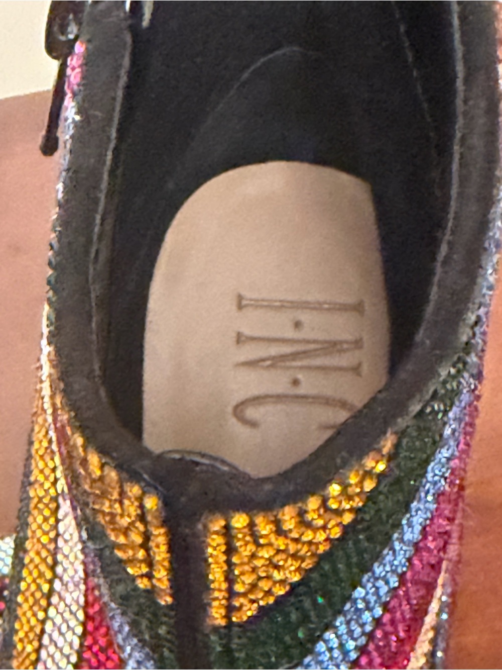 INC International Concepts Reisa2 Rainbow Rhinestone Ankle Booties 6 NWOT - Picture 11 of 11